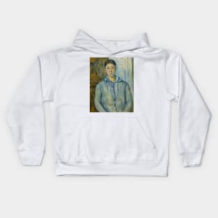 Madame Cezanne in Blue by Paul Cezanne Kids Hoodie